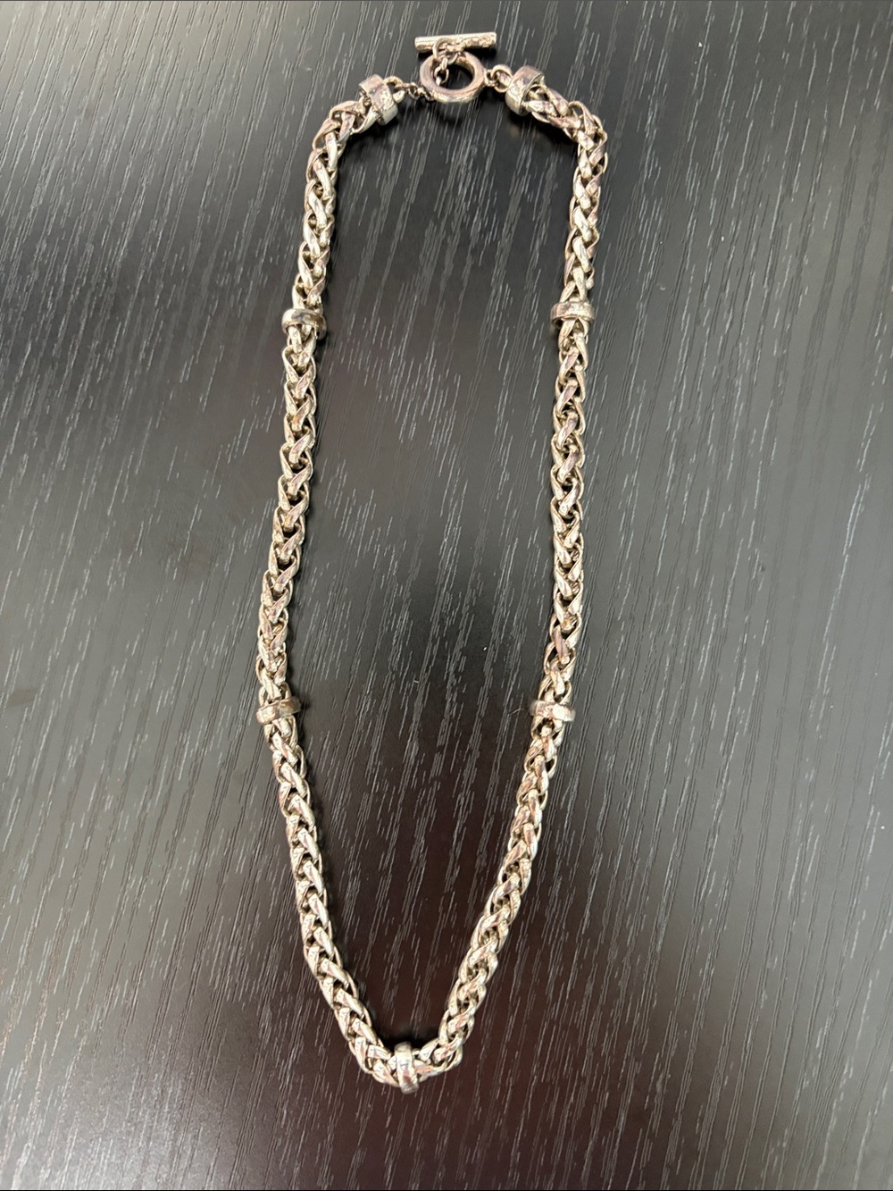 Classic Silver-Tone Braided Chain Necklace - Women Jewelry